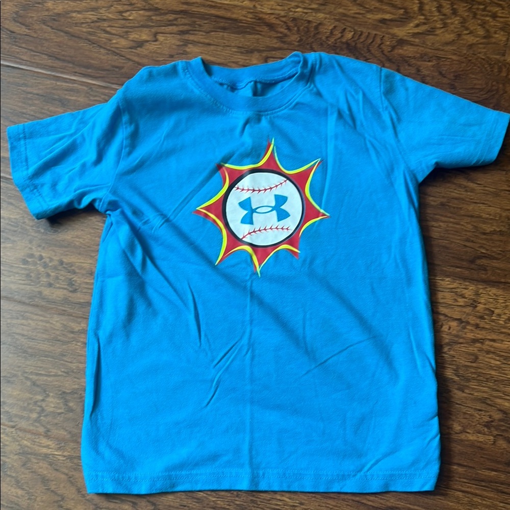 Under Armour Kids Blue Baseball Graphic Tee size 7
